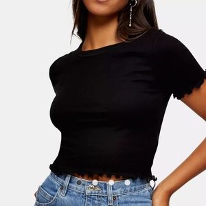 NWT Topshop Everyday Lettuce Trim T-Shirt
